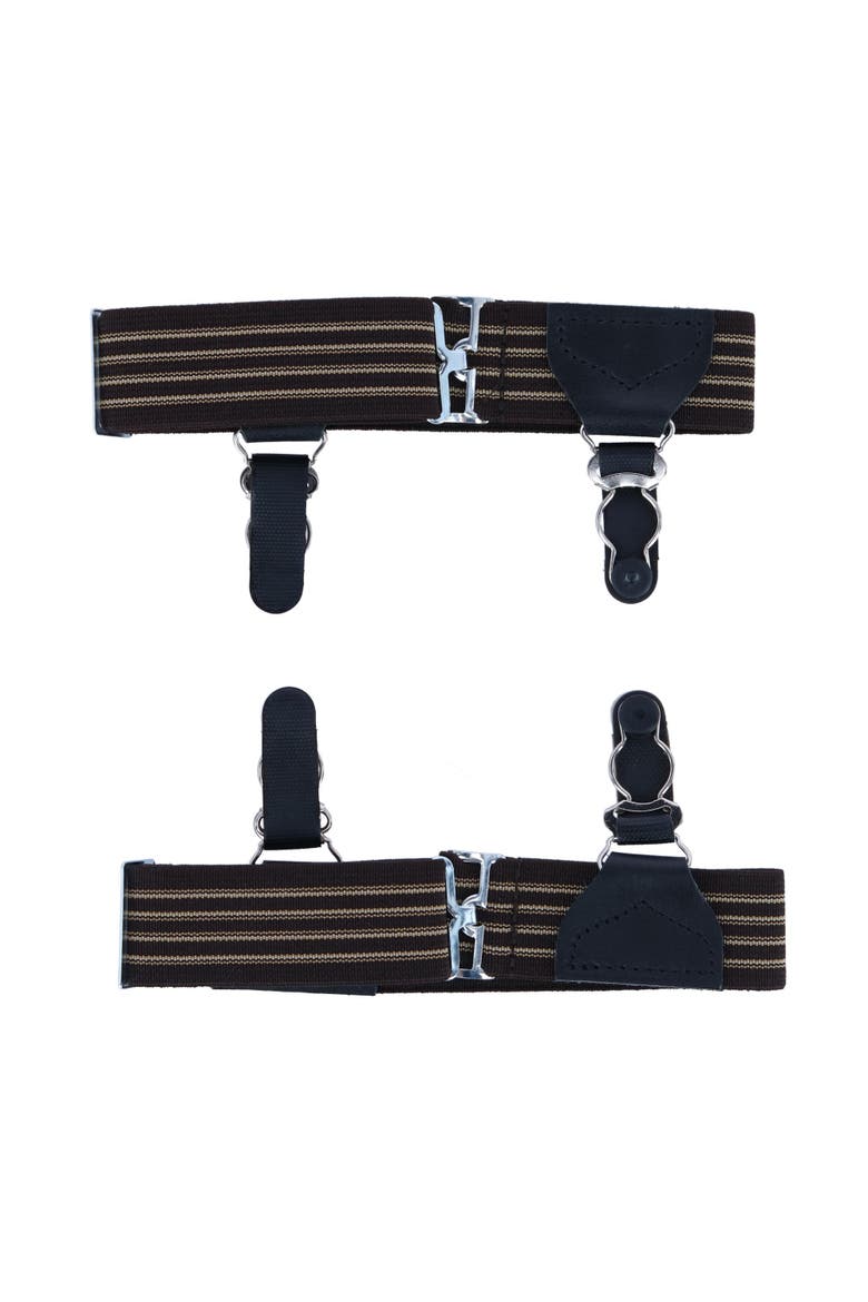 Sutton Double Grip Sock Garters, Main, color, Brown