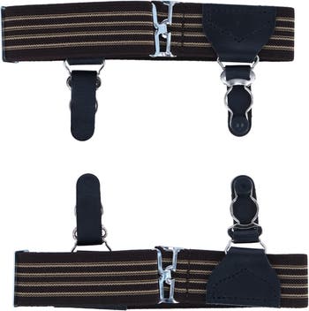 Trafalgar Sutton Double Grip Sock Garters - Brown