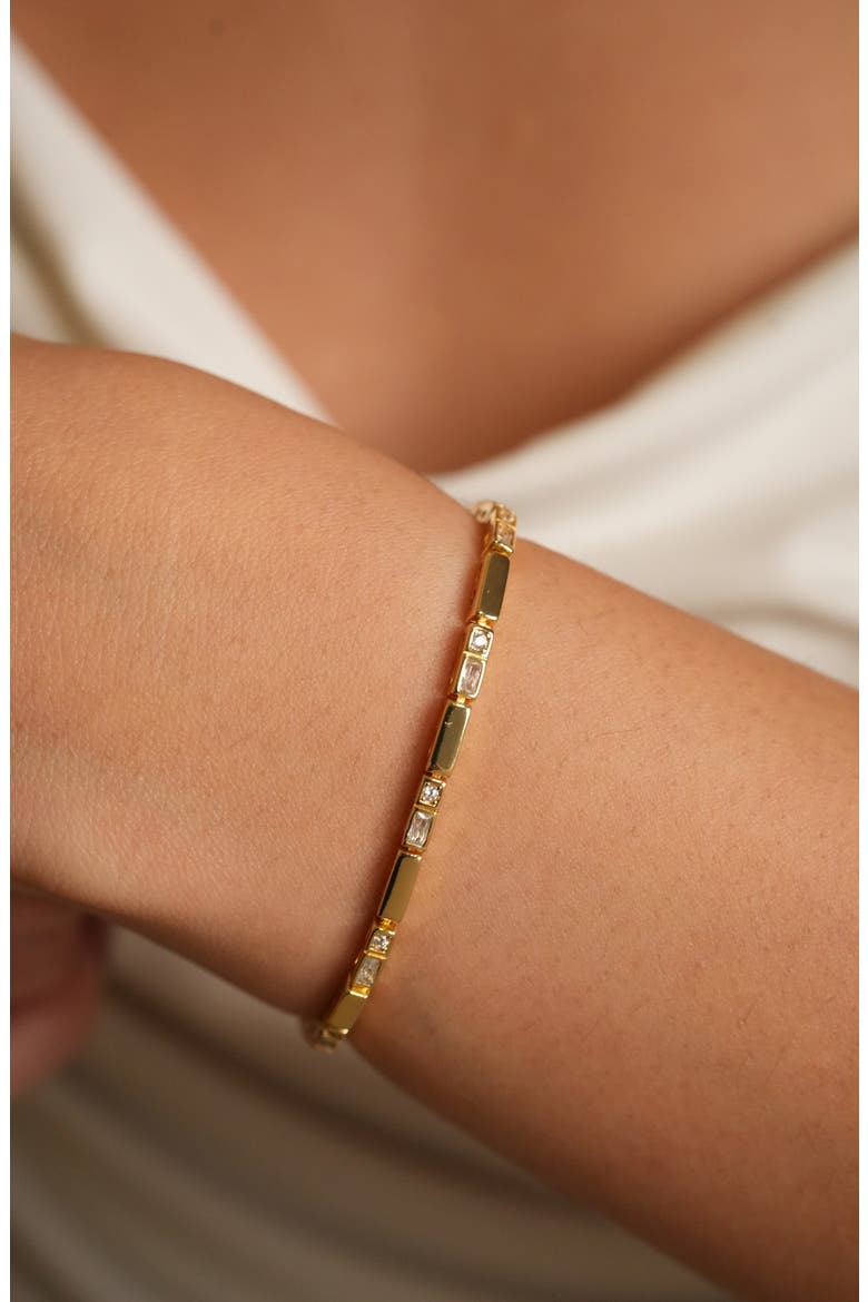 Cubic Zirconia Bar Bracelet, Alternate, color, GOLD