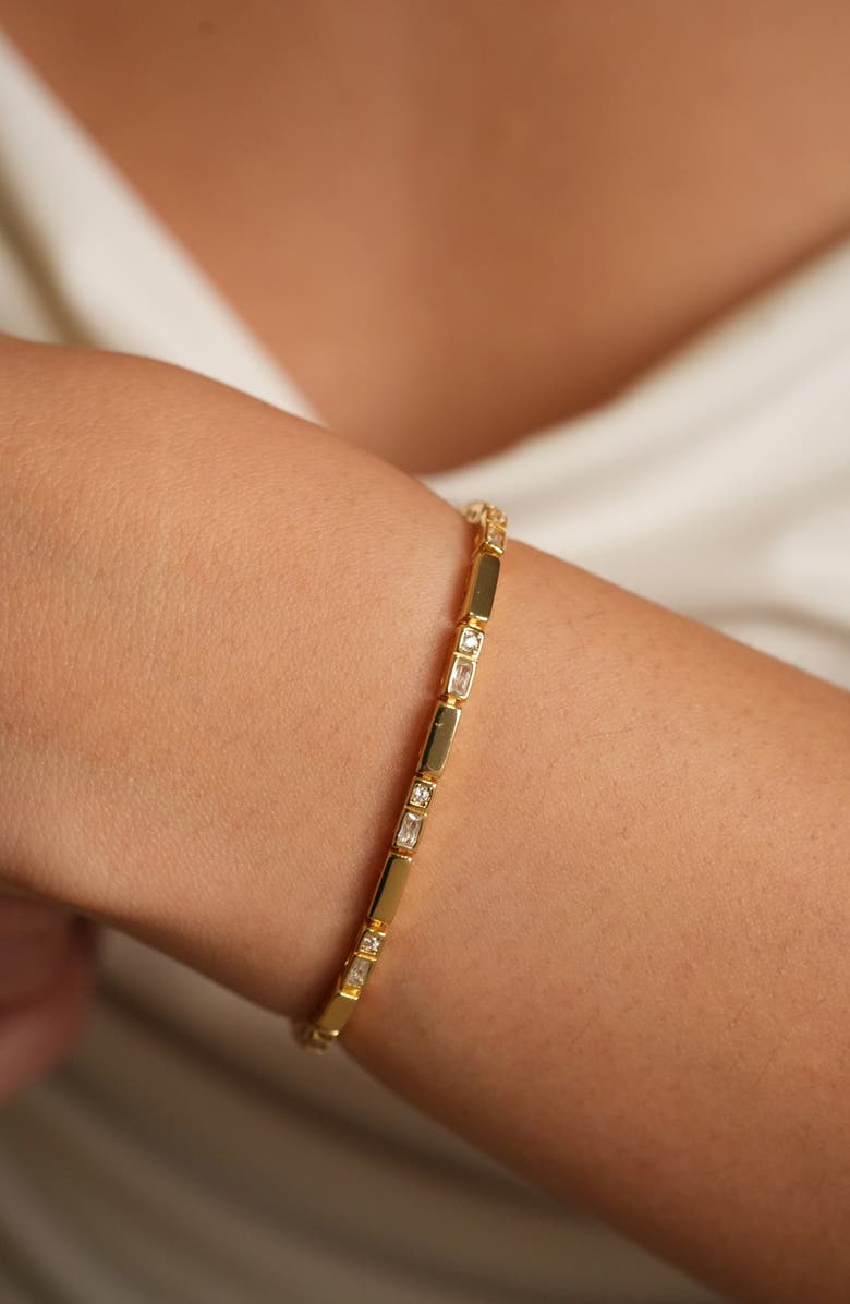 ARGENTO VIVO Cubic Zirconia Bar Bracelet, Alternate, color, Gold