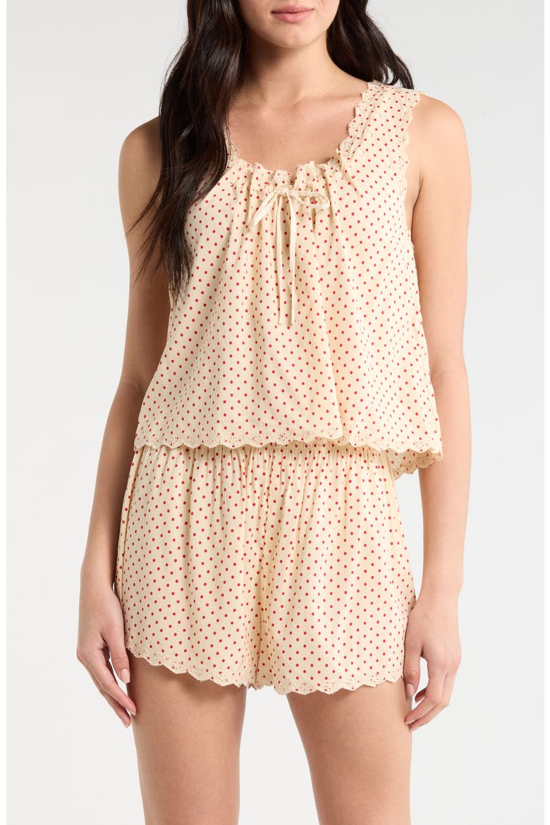 Hazel Eyelet Organic Cotton Blend Pajamas, Main, color, MARILYN DOT