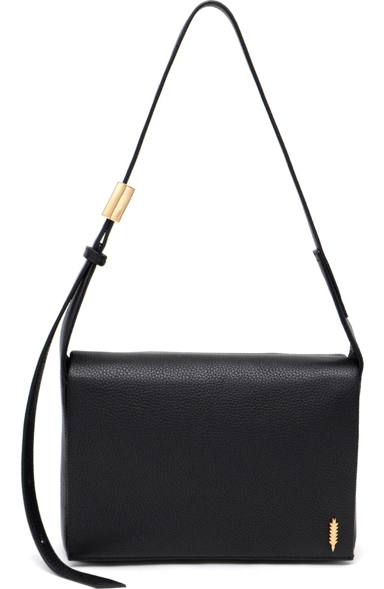 Thacker Jennie Leather Flap Shoulder Bag, Main, color, Black