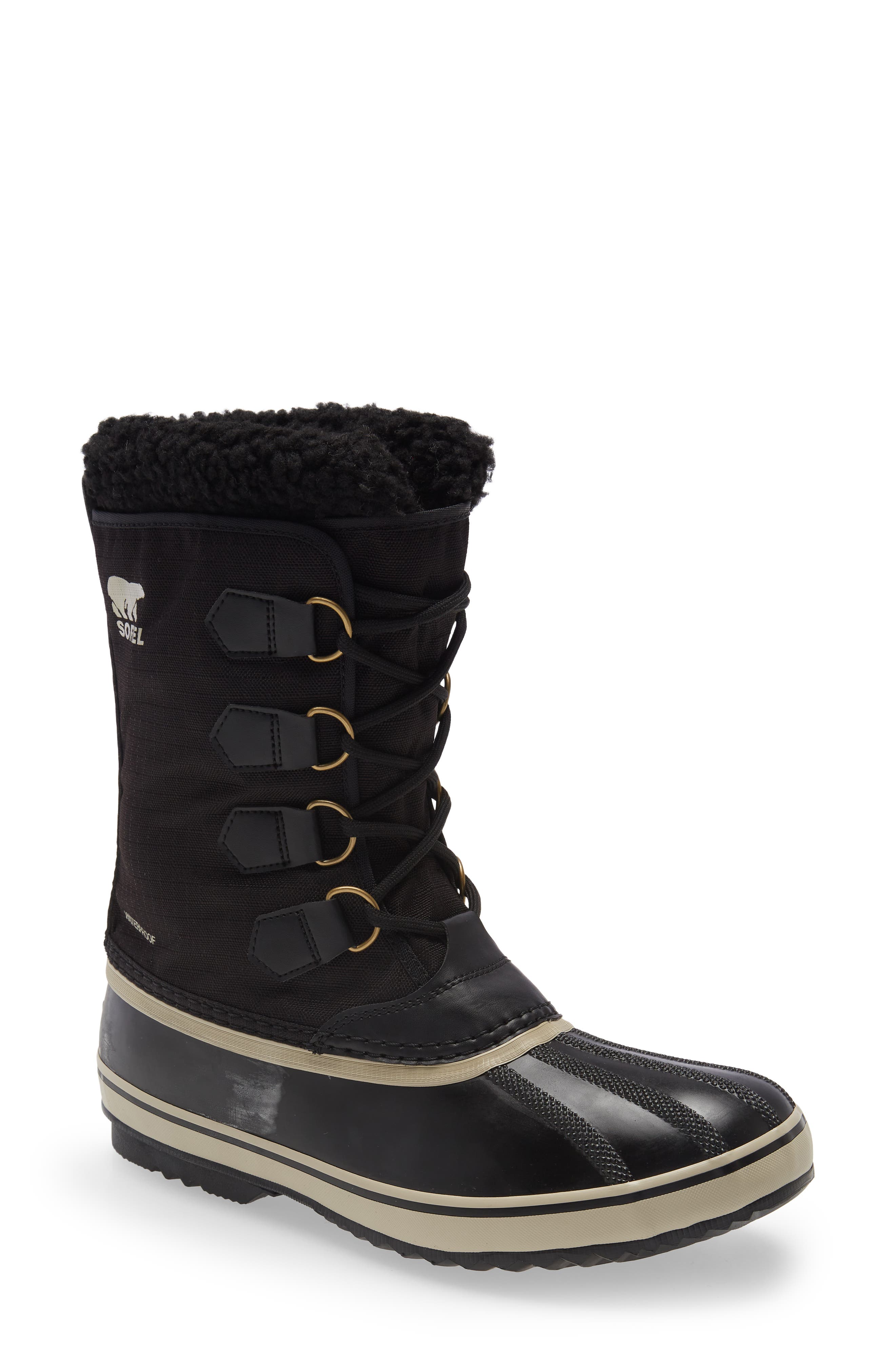 SOREL 1964 Pac Faux Shearling Trim Waterproof Snow Boot, Main, color, 