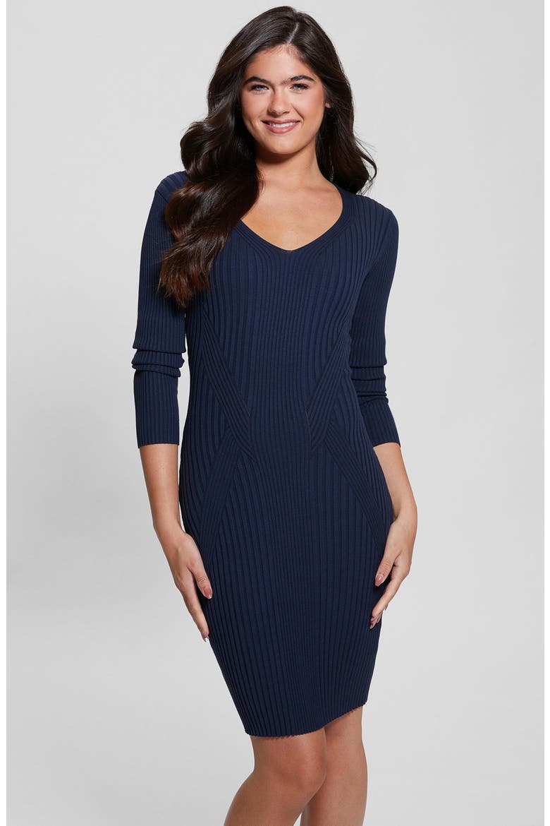 Isabella Long Sleeve Sweater Dress, Alternate, color, SUITING BLUE