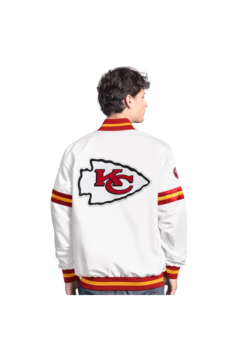 Men's Starter  White Kansas City Chiefs Scout Full-Snap Varsity Jacket, Alternate, color, White