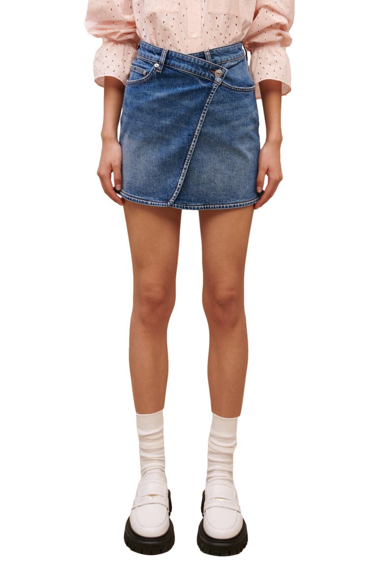 Japine Denim Miniskirt, Main, color, BLUE