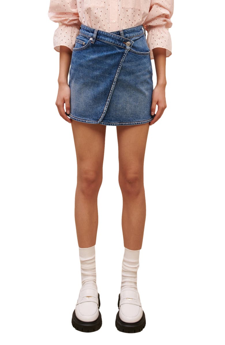 maje Japine Denim Miniskirt, Main, color,