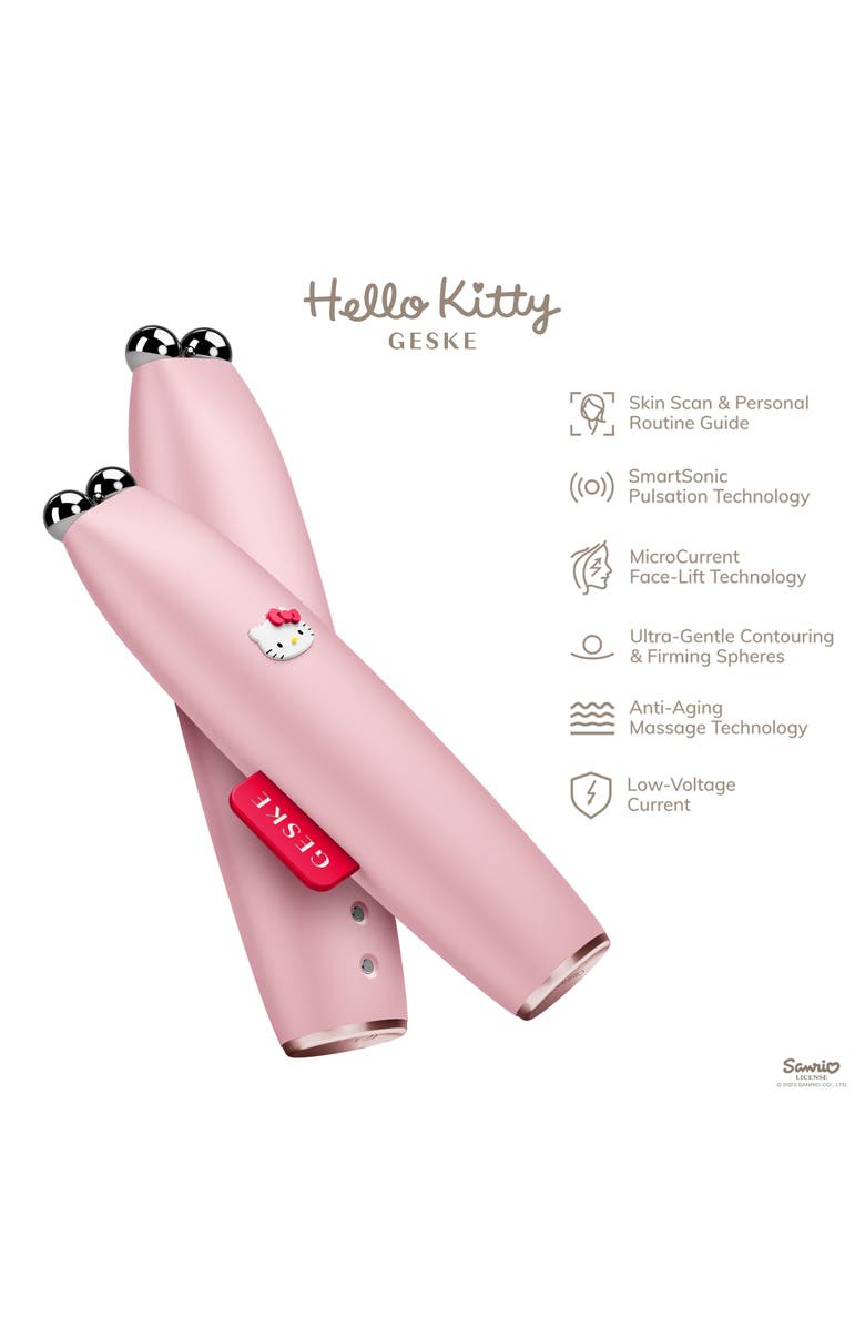 GESKE Hello Kitty SmartAppGuided MicroCurrent Face-Lift Pen | 6 in 1, Alternate, color, Hello Kitty Pink