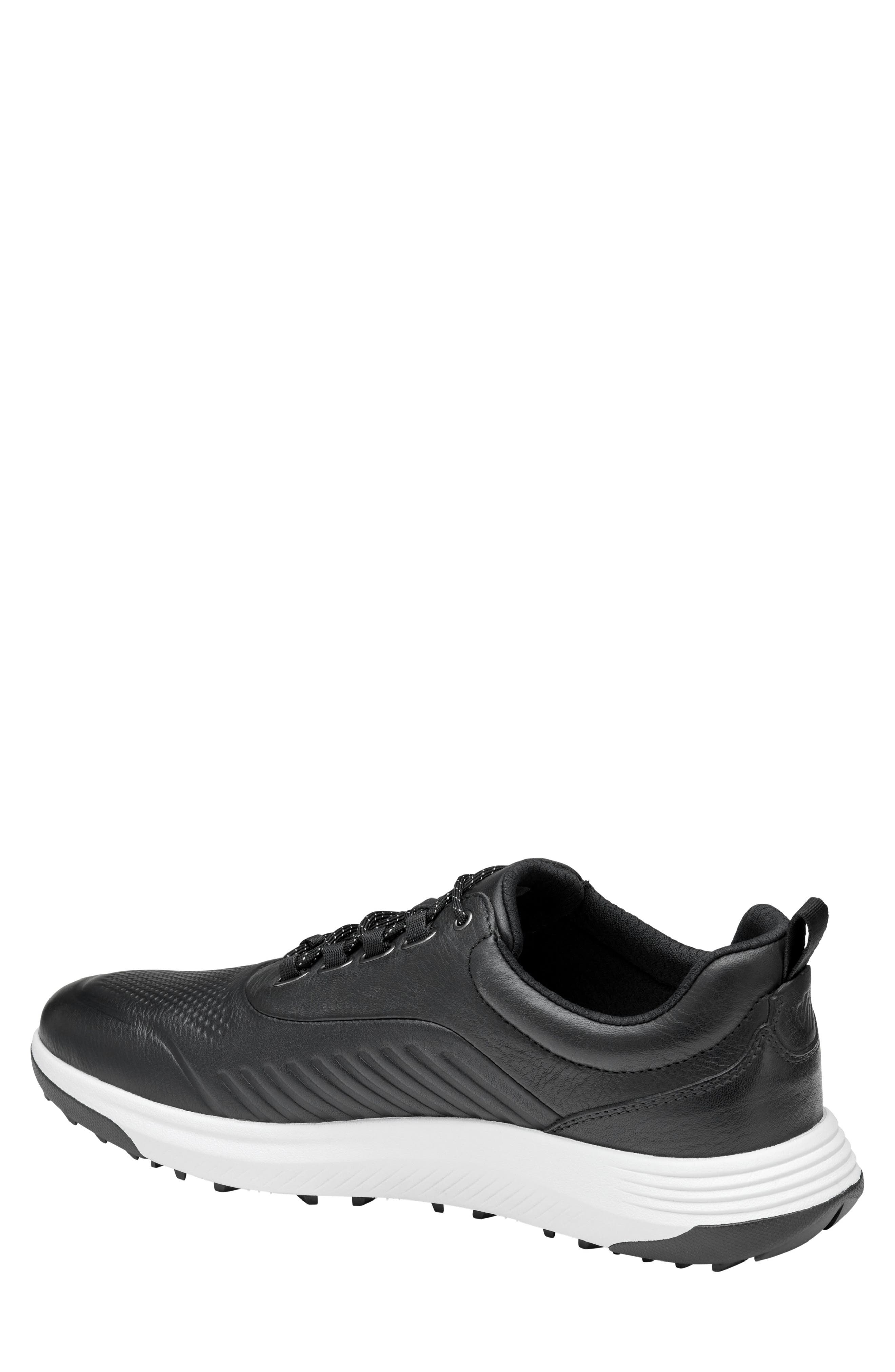 Johnston & Murphy Amherst GL1 Luxe Hybrid Waterproof Golf Sneaker, Alternate, color, Black Waterproof Full Grain