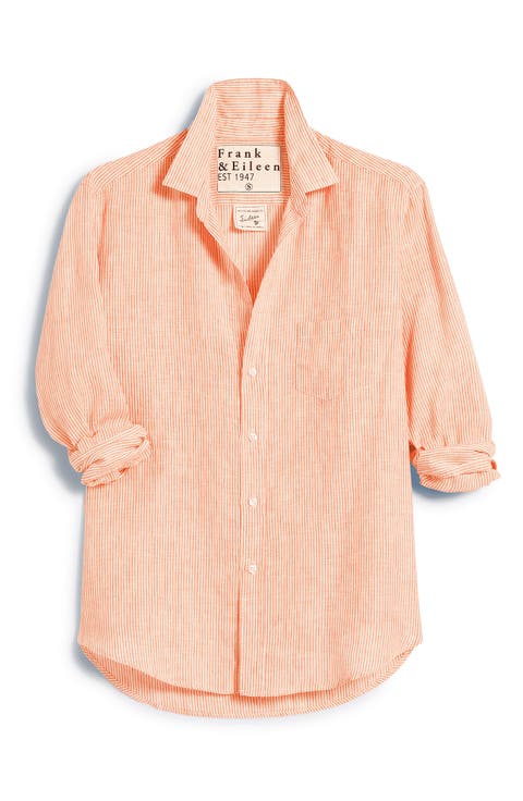 Frank & Eileen Eileen Stripe Relaxed Linen Button-Up Shirt