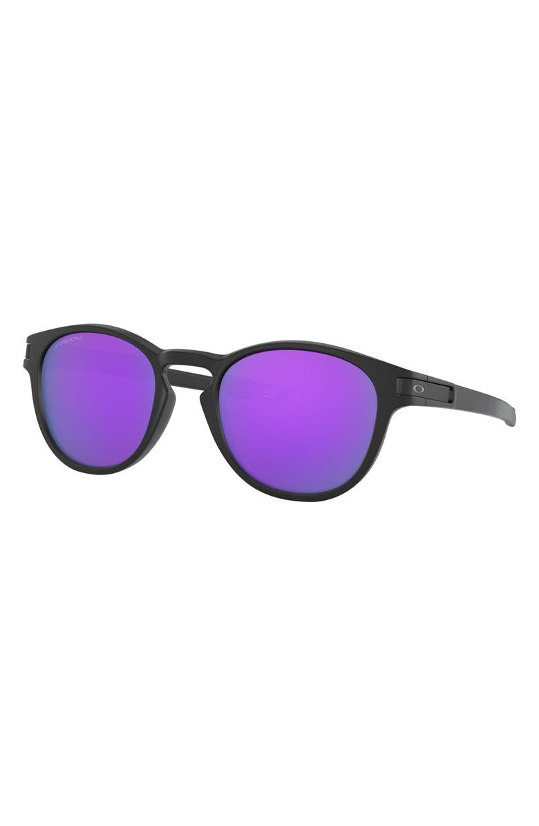 Oakley Latch<sup>™</sup> 53mm Prizm<sup>™</sup> Round Sunglasses, Alternate, color, Matte Black