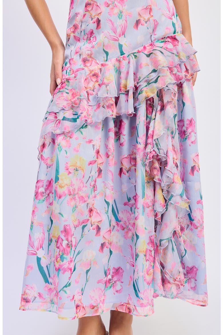 Alyssa Ruffle Asymmetric Maxi Dress, Alternate, color, PERIWINKLE FUCHSIA