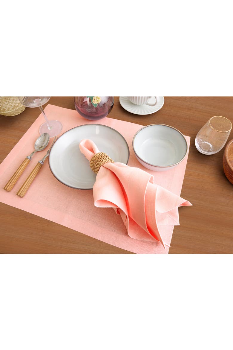 Linen Dinner Napkins Set of 4, 20 x 20" - Diana, Alternate, color, Misty Pink
