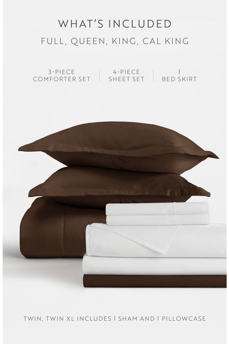 Premium Comforter & Sheet Bed In A Bag Set, Alternate, color, CHOCOLATE