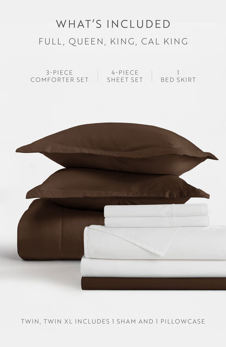 IENJOY HOME Premium Comforter & Sheet Bed In A Bag Set, Alternate, color, Chocolate