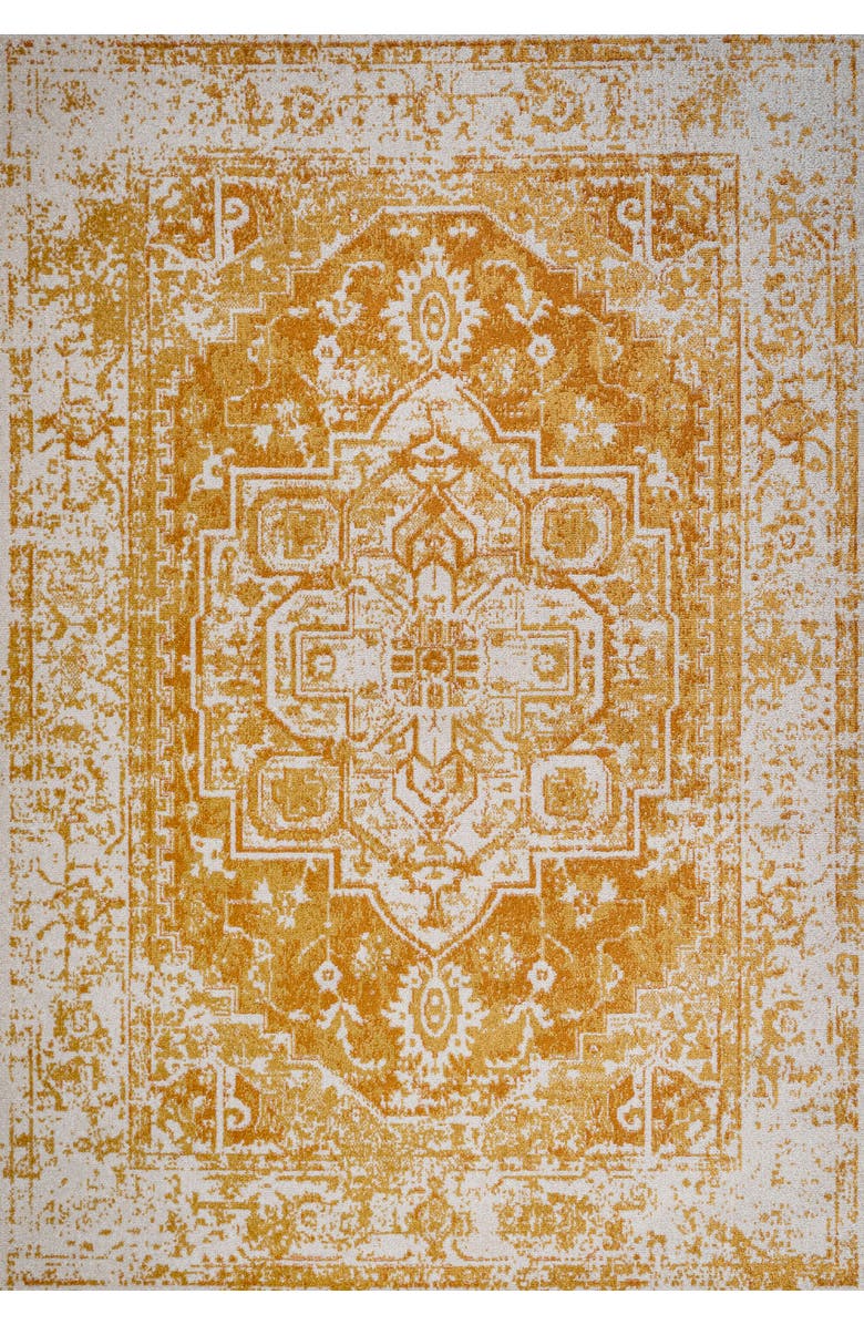 JONATHAN Y Audrey Bohemian Ornate Medallion Area Rug, Main, color, Orange/White