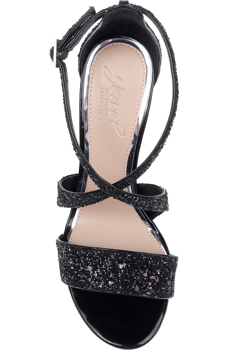 Jewel Badgley Mischka Cook Block Heel Glitter Sandal, Alternate, color,