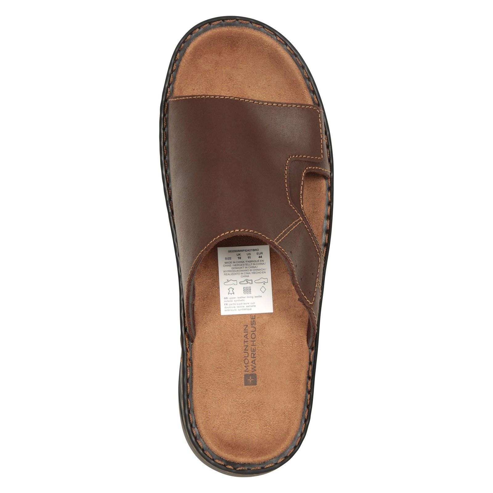 Comfort Leather Slip-on Sandals, Alternate, color, Brown