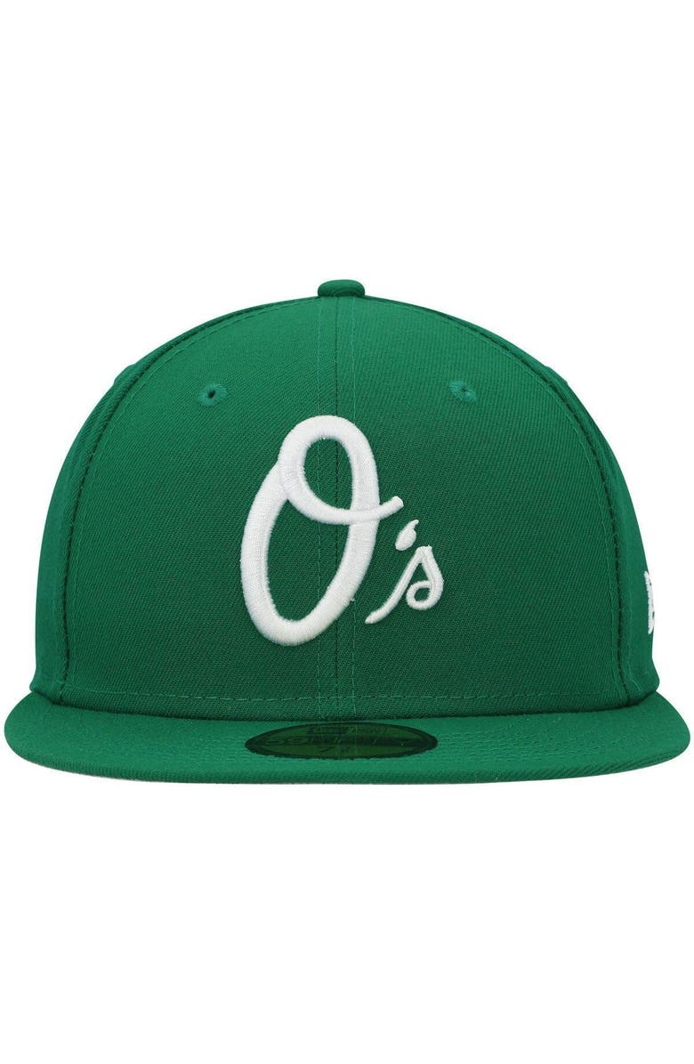 New Era Men's New Era Kelly Green Baltimore Orioles White Logo 59FIFTY Fitted Hat, Alternate, color,