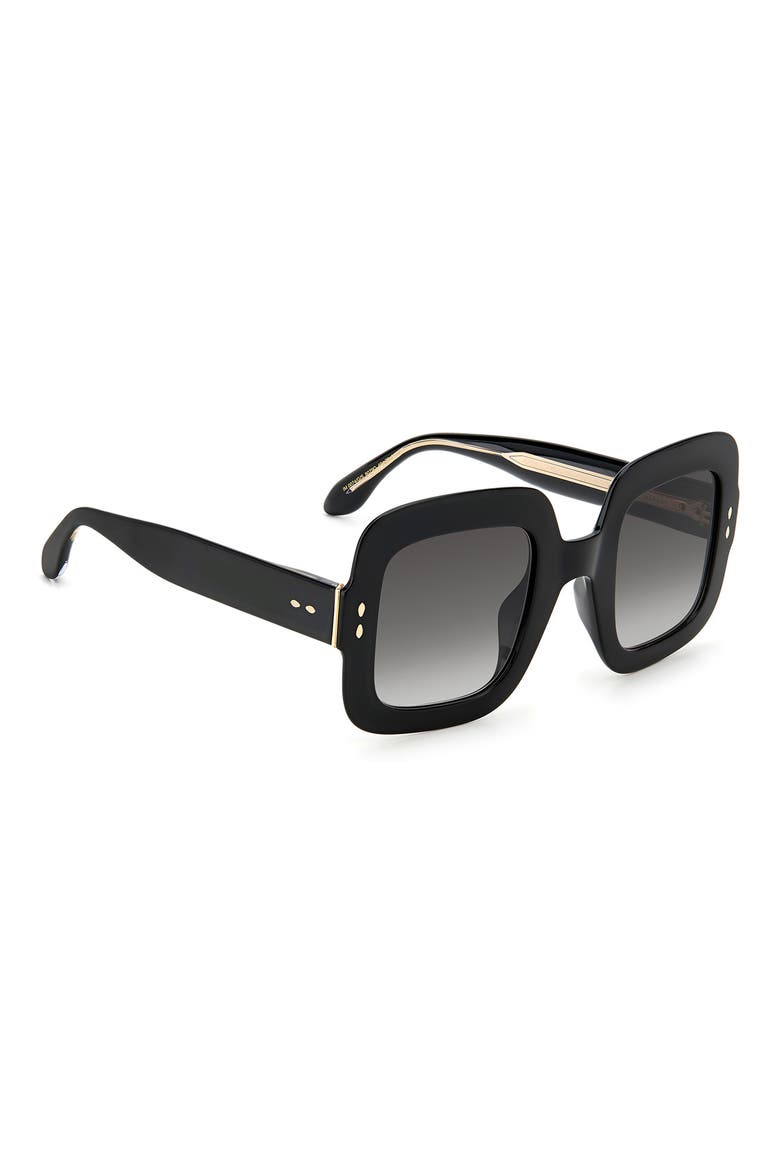 49mm Square Sunglasses, Alternate, color, BLACK / GREY SHADED
