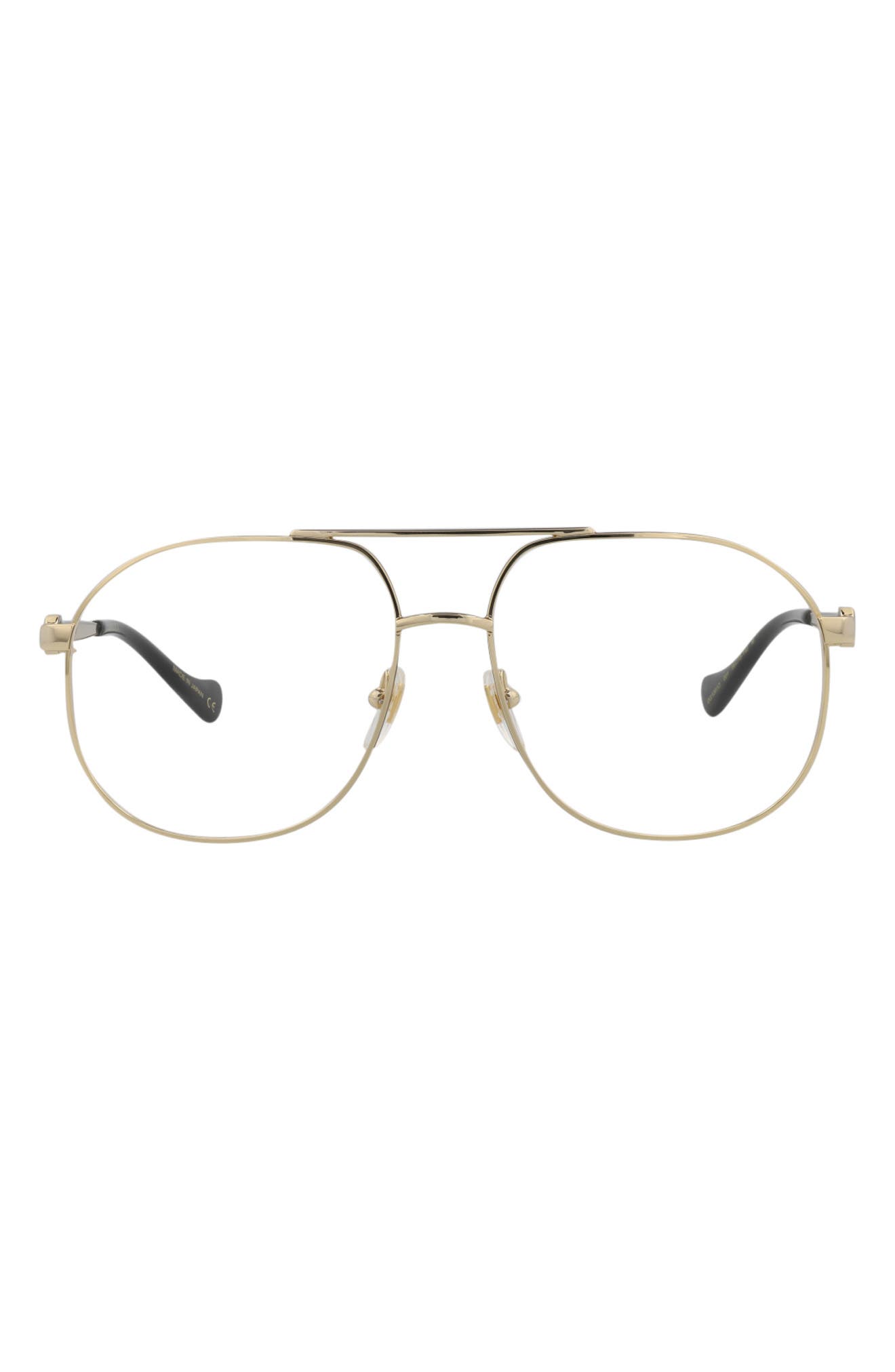 Gucci Novelty 56mm Aviator Optical Glasses