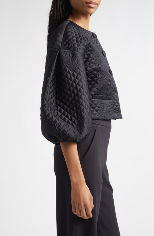 Veronica Beard Drake Quilted Balloon-sleeve Jacket In Black
