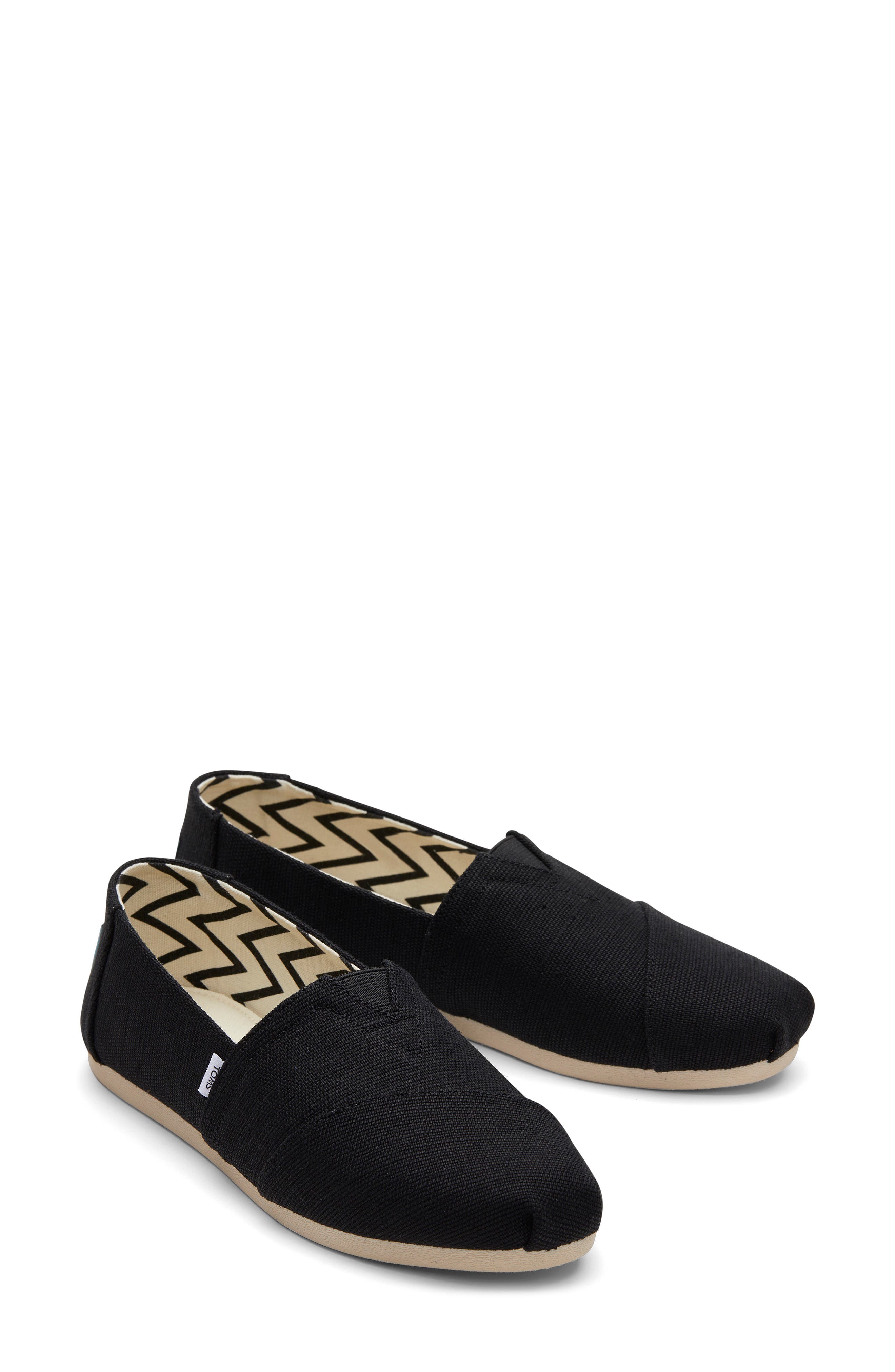 TOMS Classic Alpargata Espadrille Slip-On, Alternate, color, Black Heritage Canvas