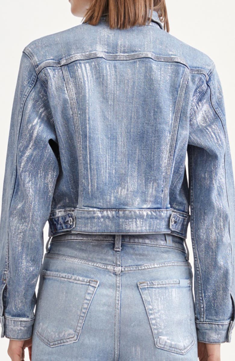 7 For All Mankind Seven Metallic Foil Denim Jacket, Alternate, color,