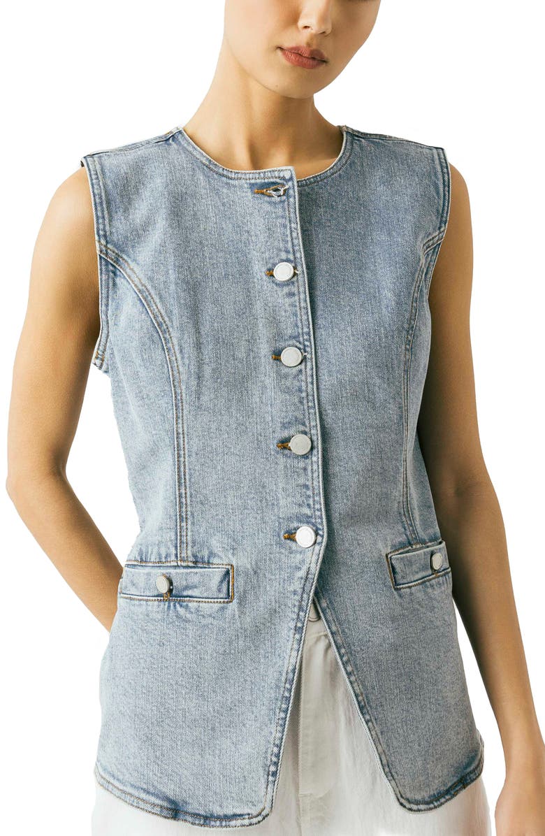 BLANKNYC Classic Denim Vest, Alternate, color, Summer Vibes