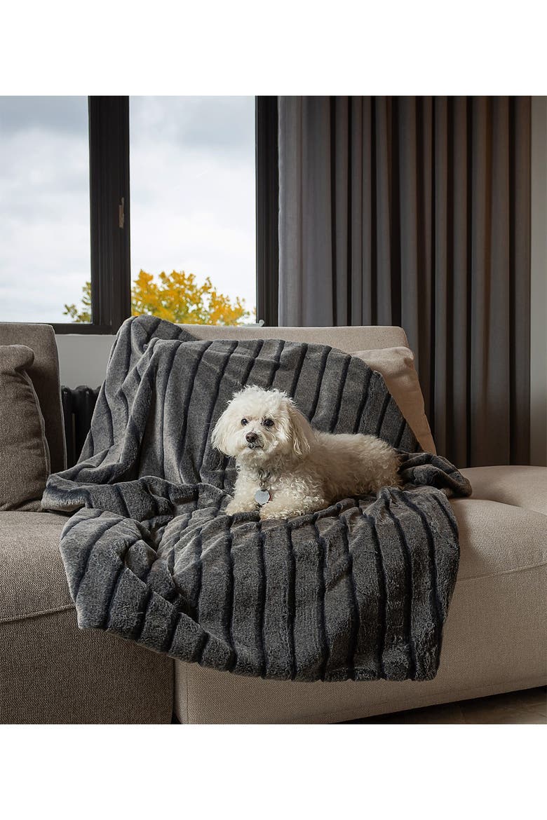 Faux Fur Throw - 50" x 60" - Glacier Grey, Alternate, color, GLACIER GREY