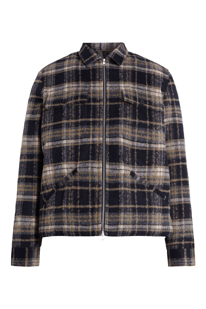 Crosby Plaid Faux Shearling Lined Zip Jacket, Alternate, color, MARINE BLUE