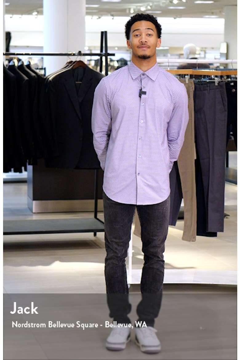 James OoohCotton® Geometric Print Stretch Cotton Button-Up Shirt video