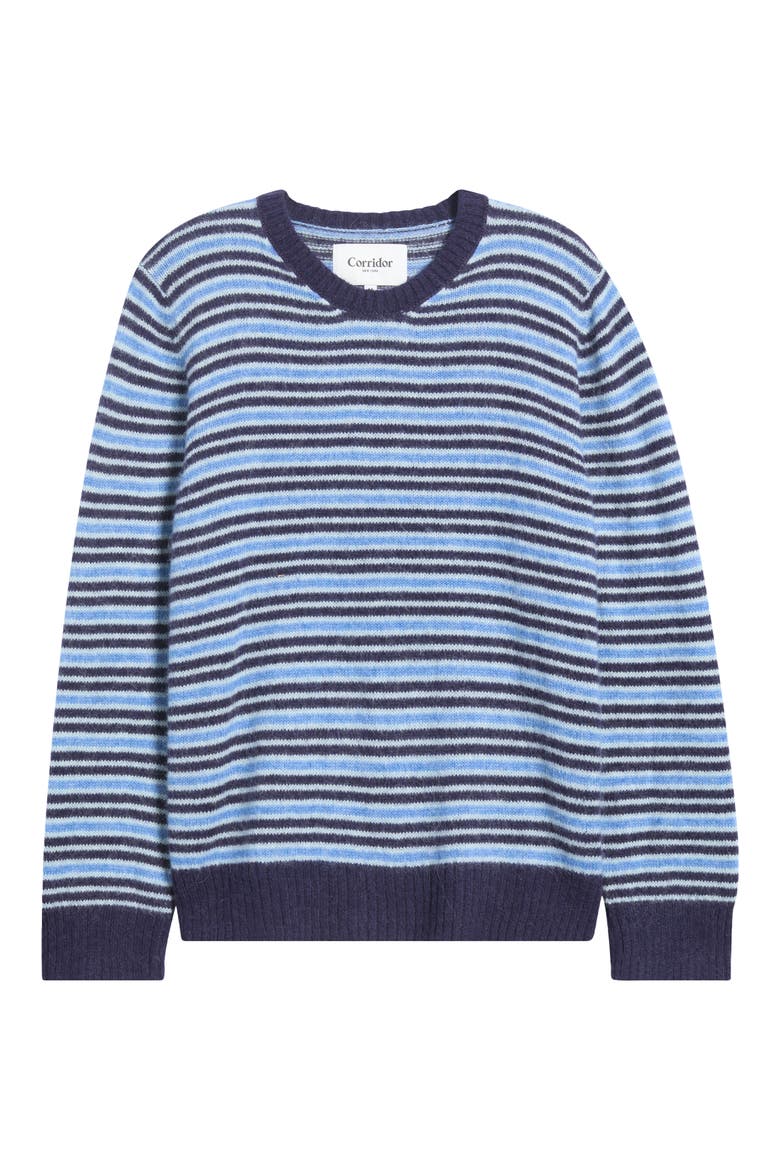 Reggie Stripe Crewneck Sweater, Main, color, BLUE
