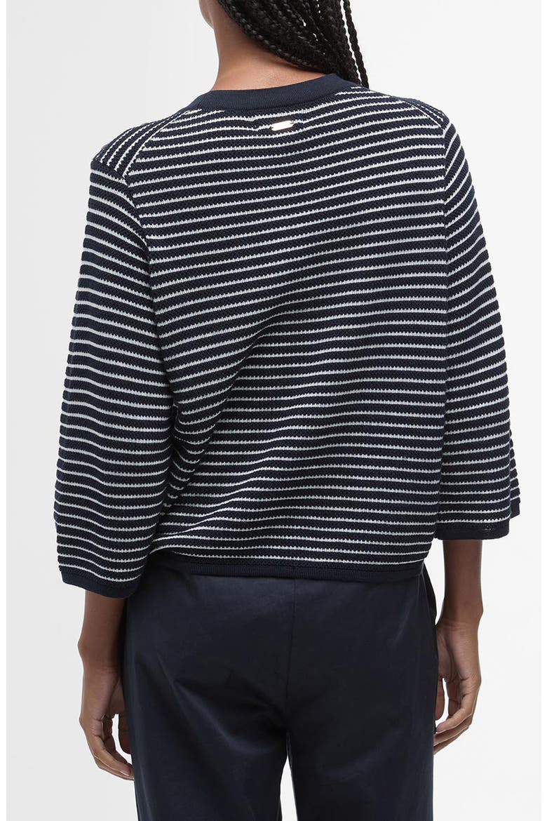 Macy Stripe Cotton Sweater, Alternate, color, DARK NAVY STRIPE