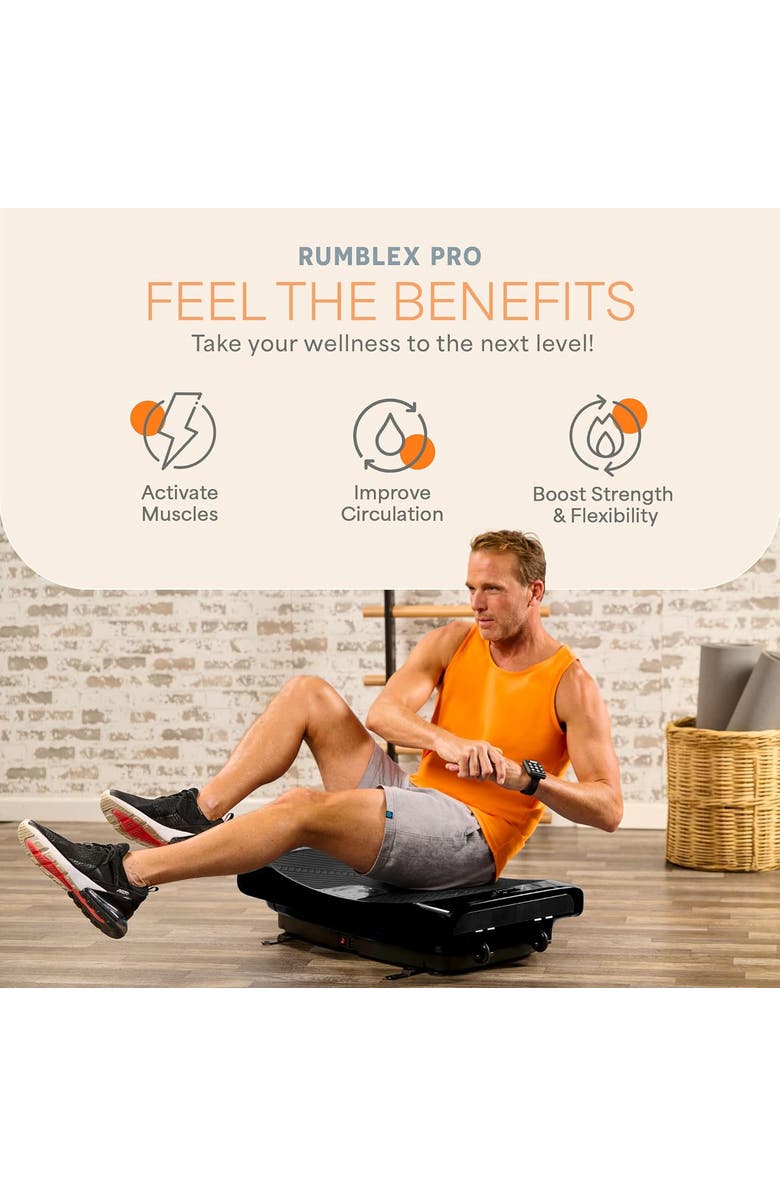 Lifepro Rumblex pro 4D Motion Vibration Plate Exercise Machines for Lymphatic Drainage Fat Burn & Toning Triple Motor Technology, Alternate, color, Black