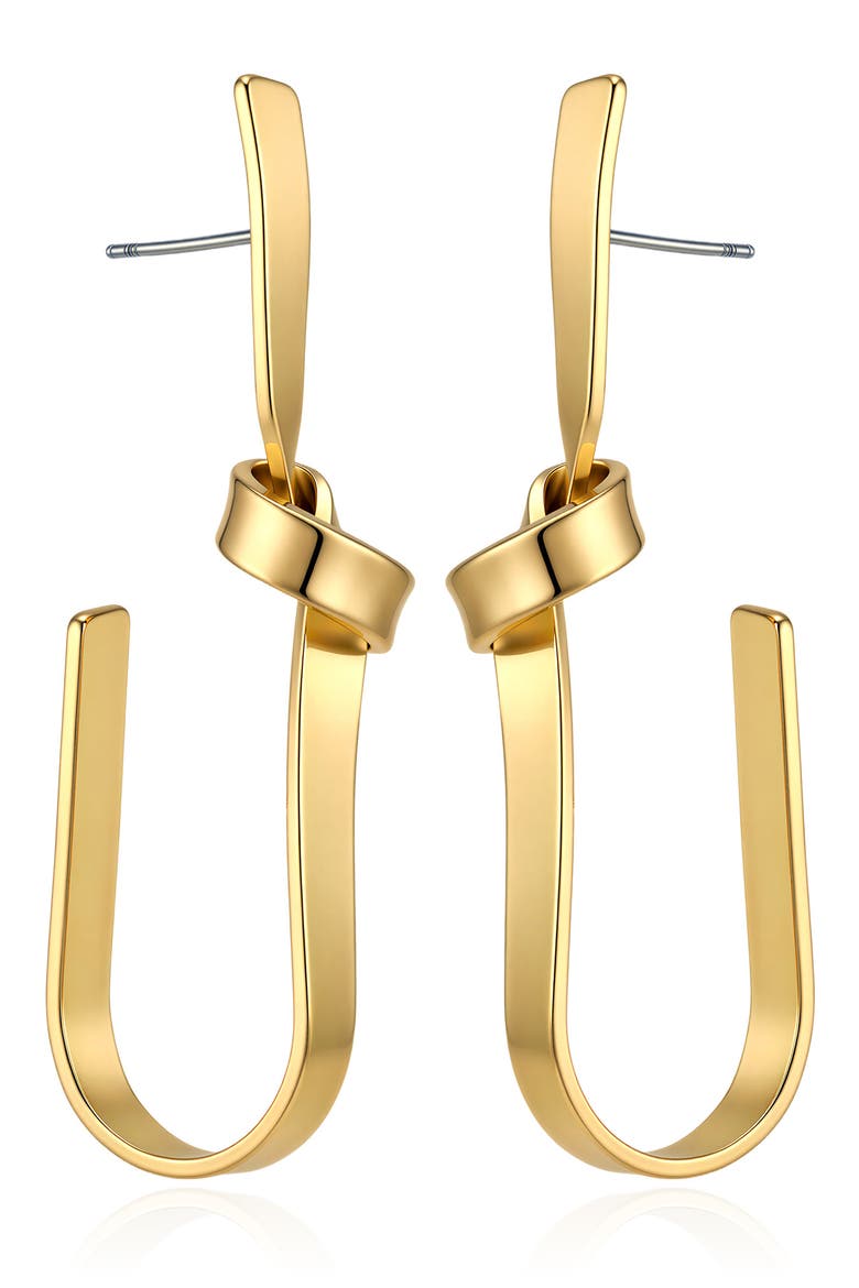 U-Shaped Knot Drop Earrings, Main, color, GOLD TONE