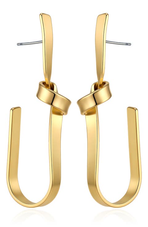 U-Shaped Knot Drop Earrings