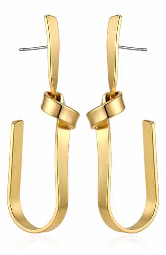 U-Shaped Knot Drop Earrings