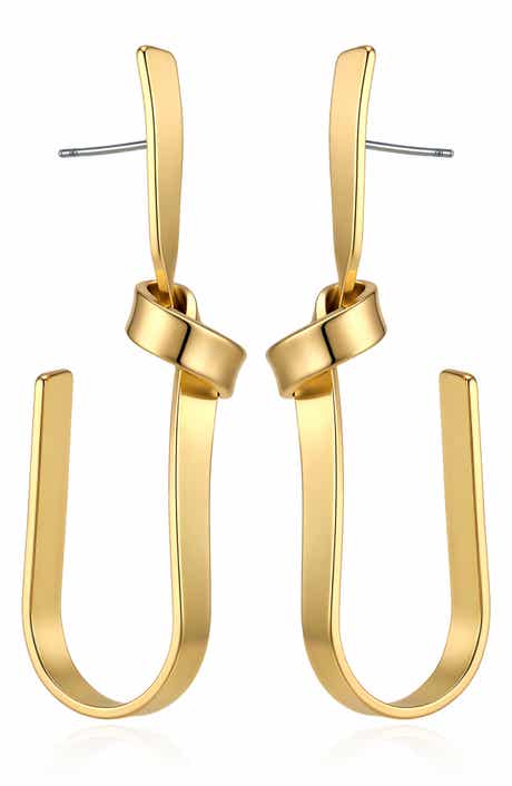 U-Shaped Knot Drop Earrings