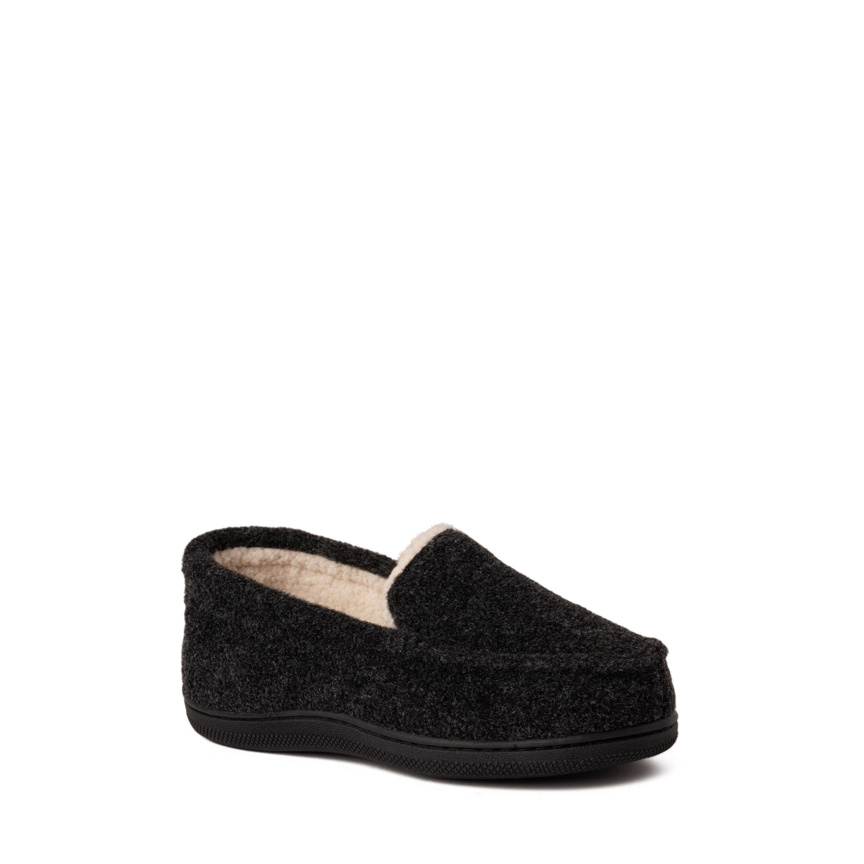 DEARFOAMS Kids Amari Moccasin Slipper, Main, color, Black