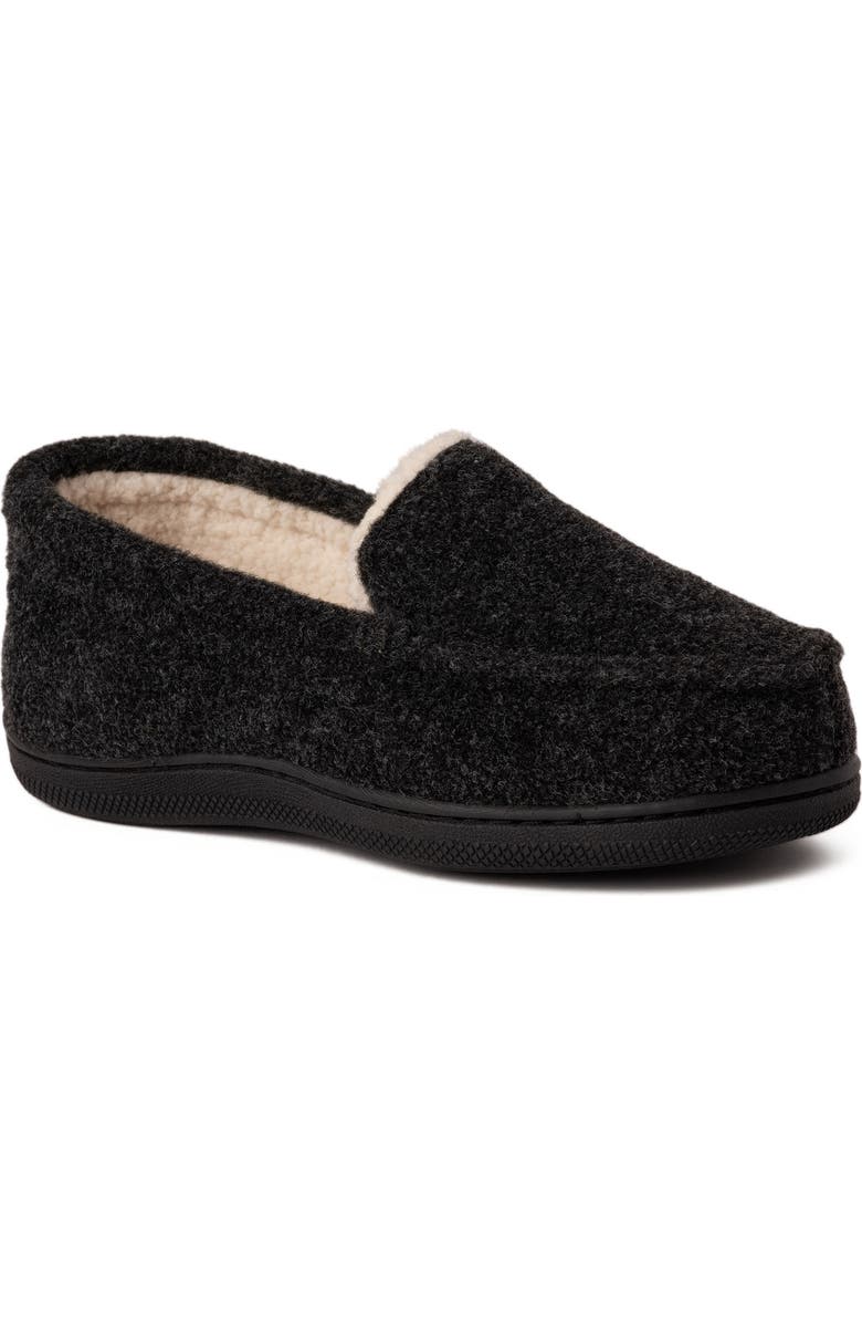 DEARFOAMS Kids Amari Moccasin Slipper, Main, color, Black
