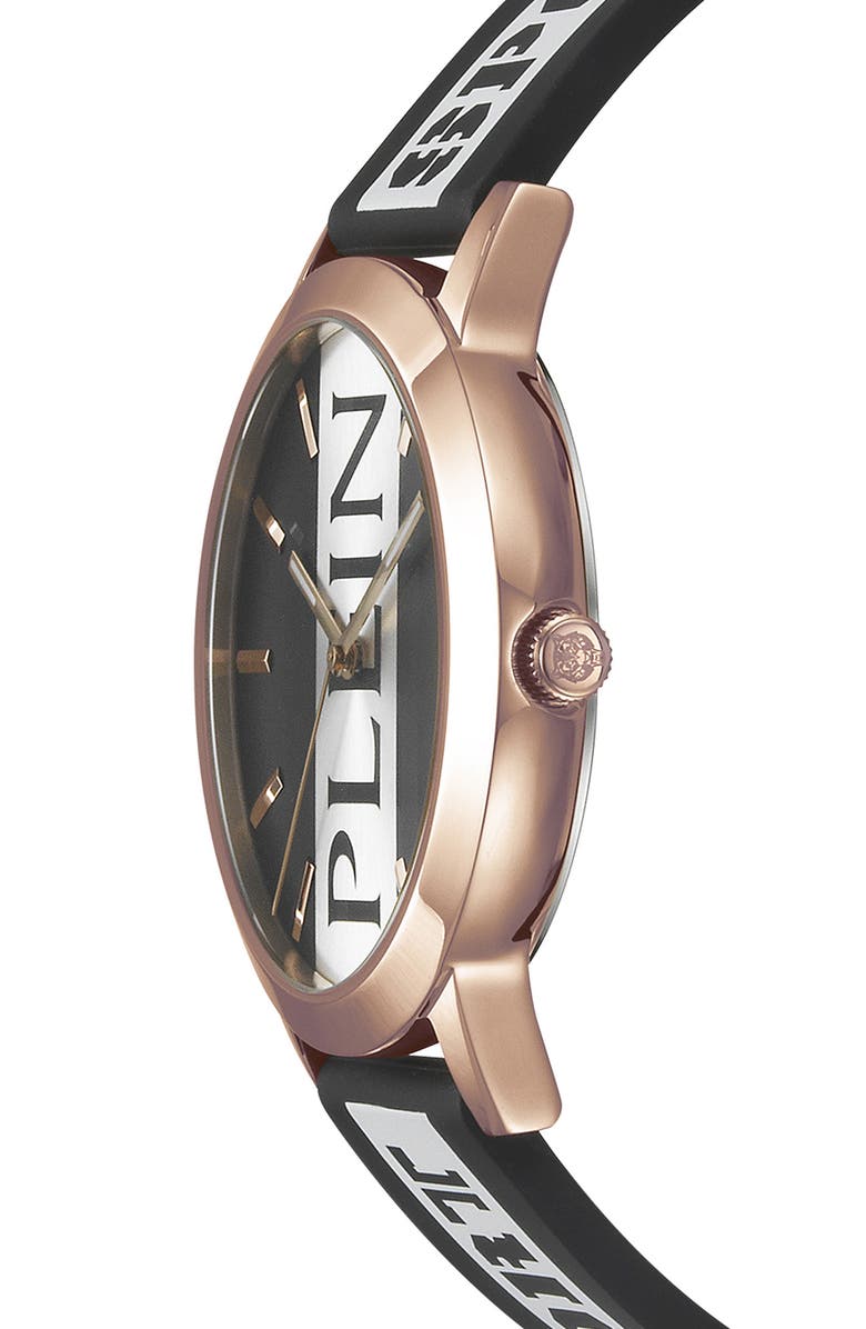 PLEIN SPORT Three-Hand Quartz Silicone Strap Watch, 41mm, Alternate, color, Rosegold