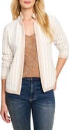 NIC+ZOE Notch Collar Stripe Knit Jacket