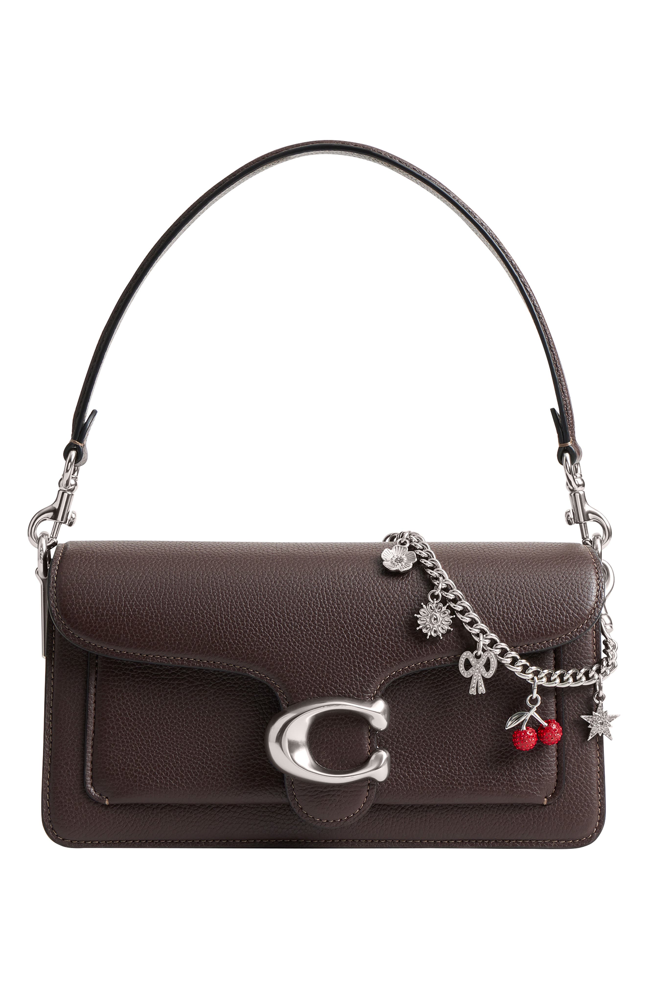 COACH Crystal Motif Chain Bag Charm, Alternate, color, Silver Multi
