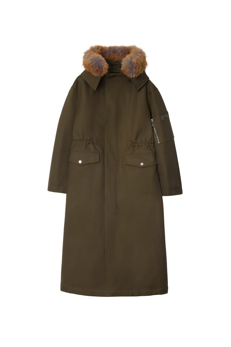 Long Faux Fur Trim Cotton Parka, Main, color, Loch