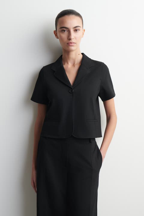 Twill-jersey Short-sleeved Blazer