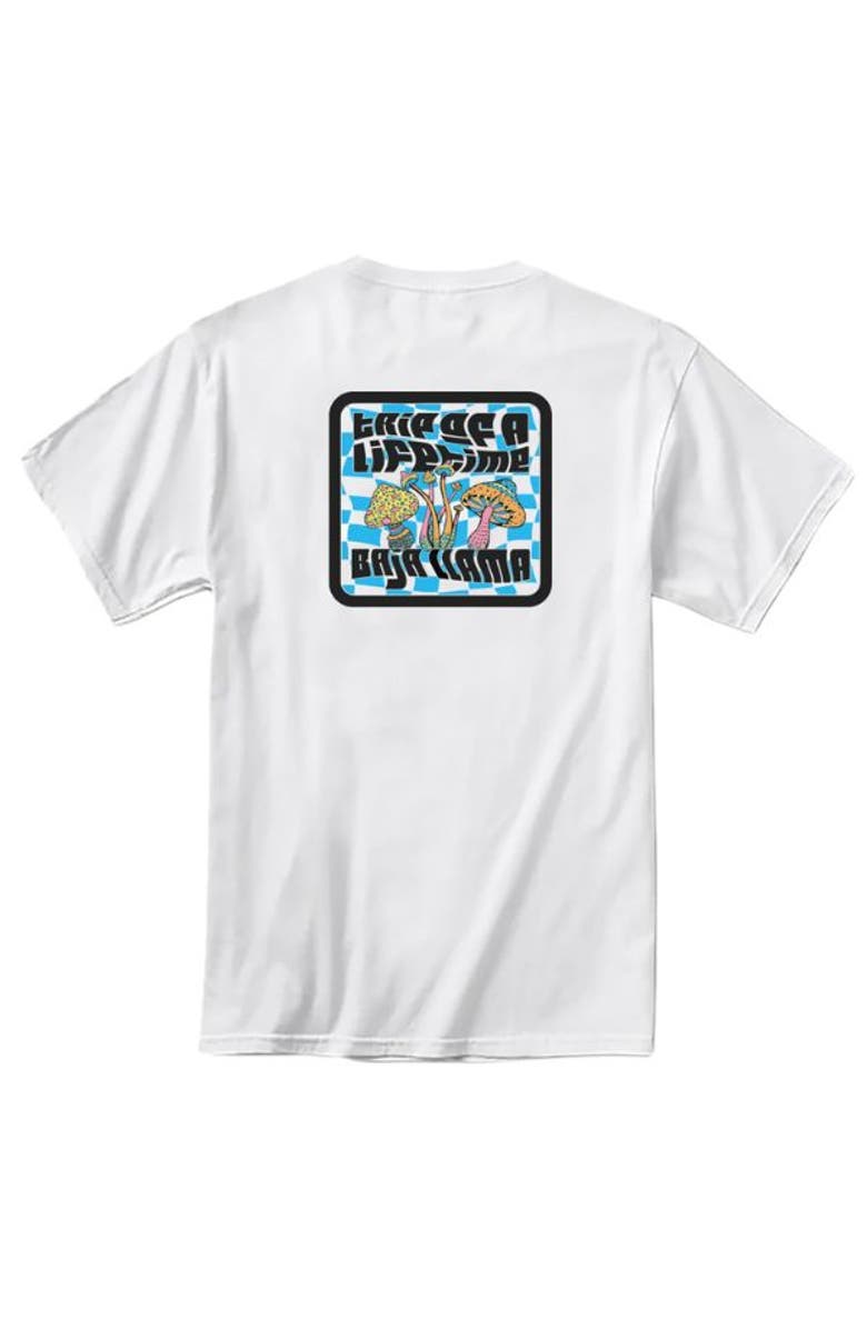 Baja Llama A TRIP OF A LIFETIME - WHITE PRIMO GRAPHIC TEE, Main, color, White