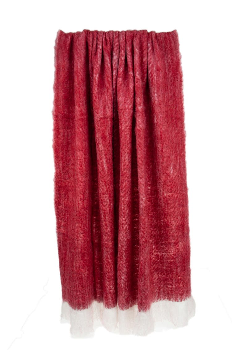 Nagar Transitional Red 52" x 67" Woven Handloom Throw Blanket, Main, color, RED