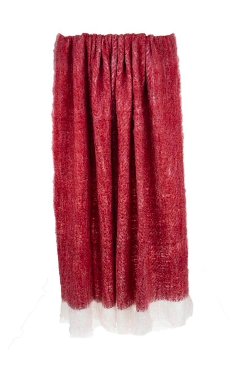 PARKLAND COLLECTION Nagar Transitional Red 52" x 67" Woven Handloom Throw Blanket, Main, color, Red