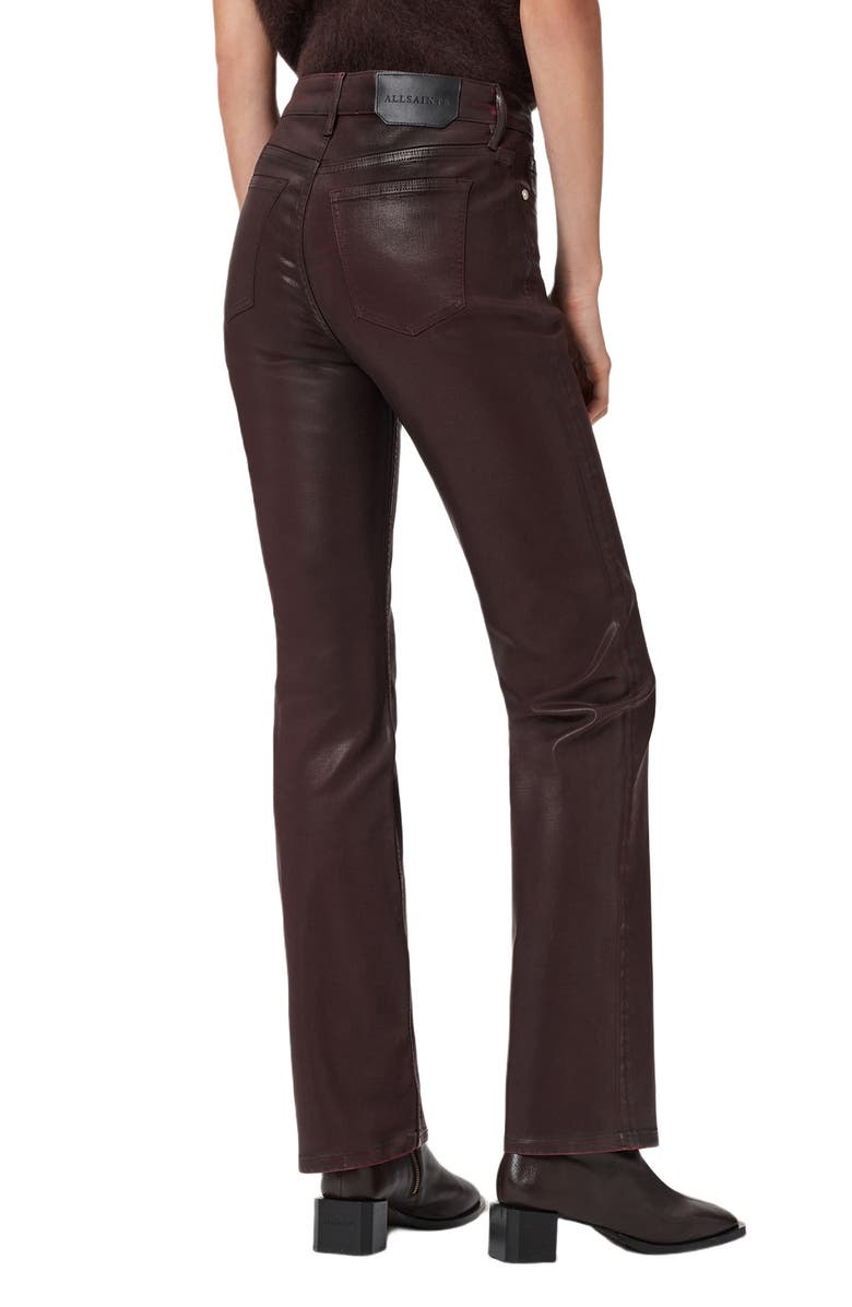 AllSaints Haldan Coated Straight Leg Jeans, Alternate, color, Burgundy Red